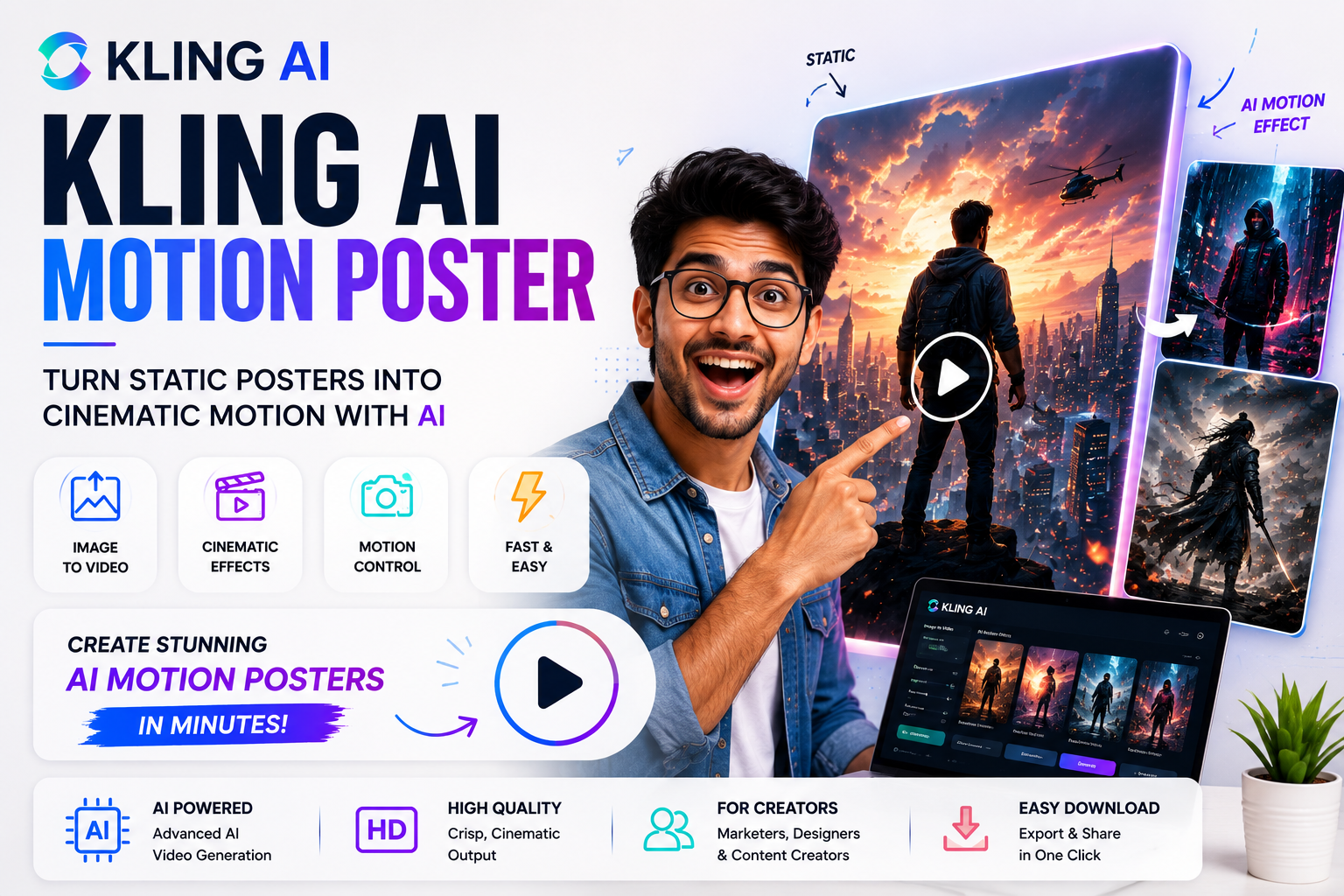 kling ai motion poster